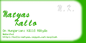 matyas kallo business card